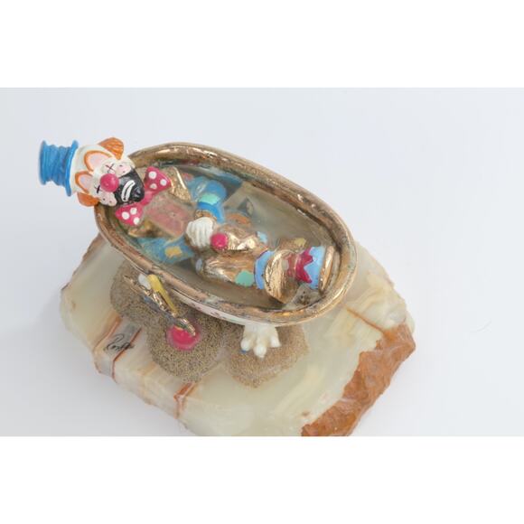 Vtg Ron Lee & Emmett Kelly "No Vacancy" Marble Clown sleeping in a bath 1989 USA - Picture 4 of 10